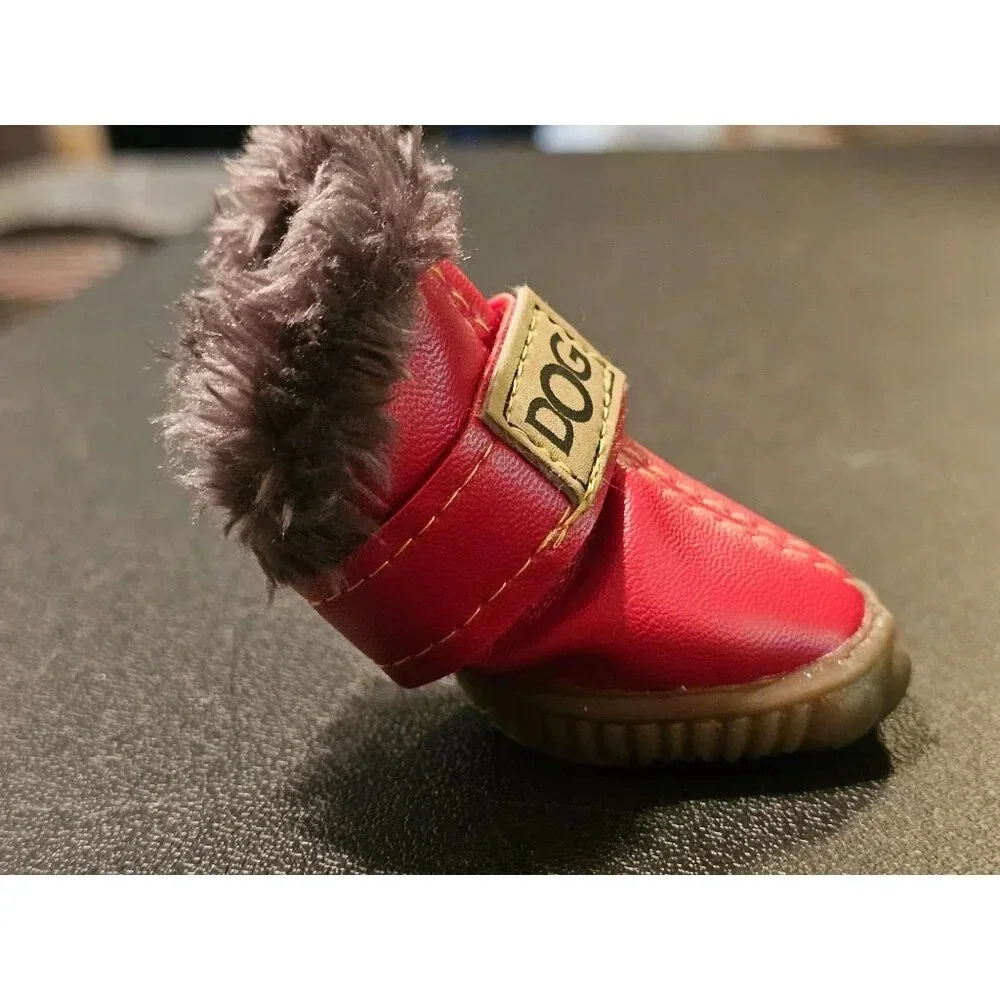 Winter Leather Snow Boots for Puppies and Small Dogs Size 2